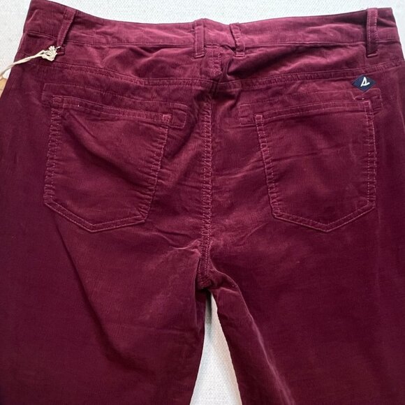 NWT Sperry Womens Bottom Microcord 5-Pocket Corduroy Pants 28 Maroon Slim Casual - Picture 9 of 11